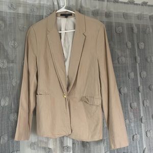 NWOT Harve Benard Tan Linen Blazer—Size 12